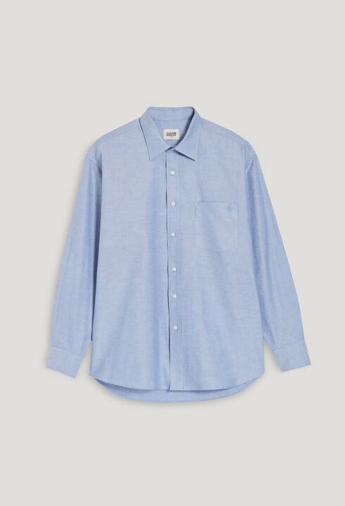 Camisa de algodón azul celeste