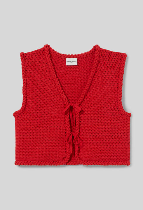 Chaleco de crochet sin mangas