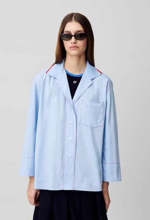 Camisa oversize contrastada