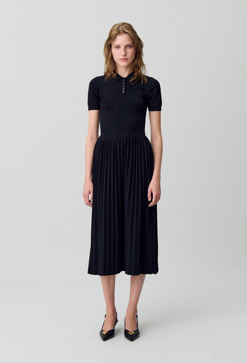 Vestido midi de punto fino