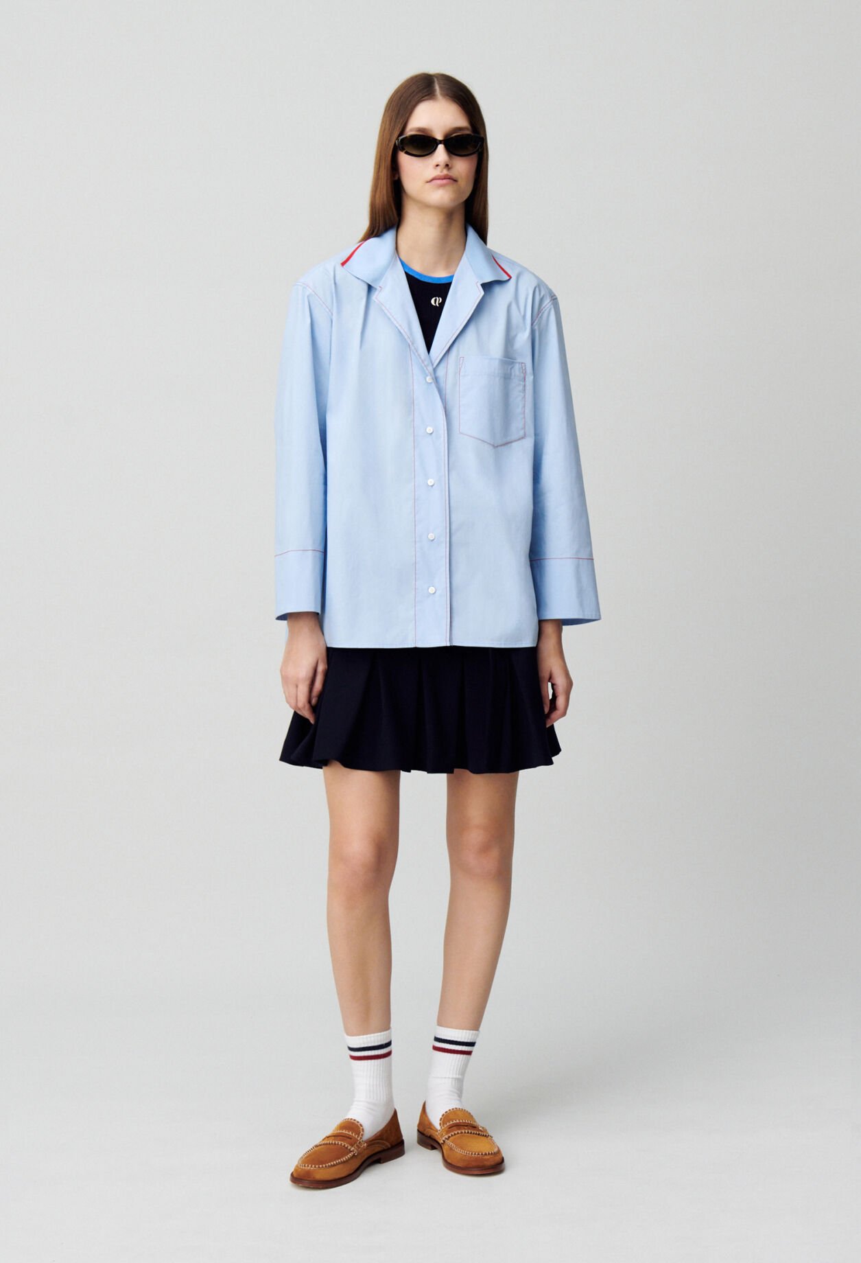 Camisa oversize contrastada