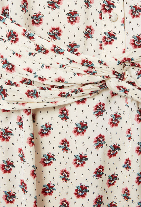Vestido satinado estampado floral