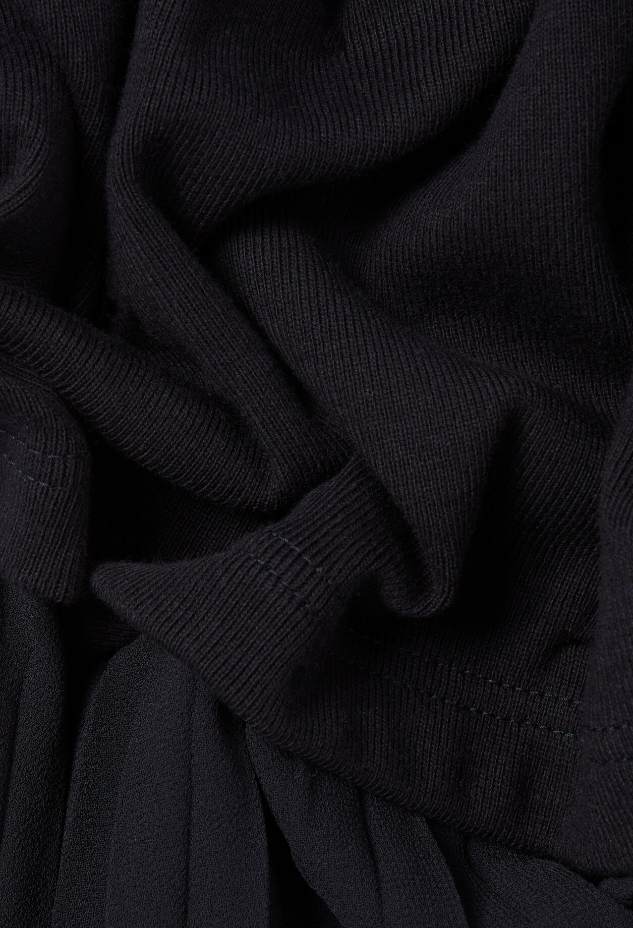 Vestido bimaterial negro y azul marino 