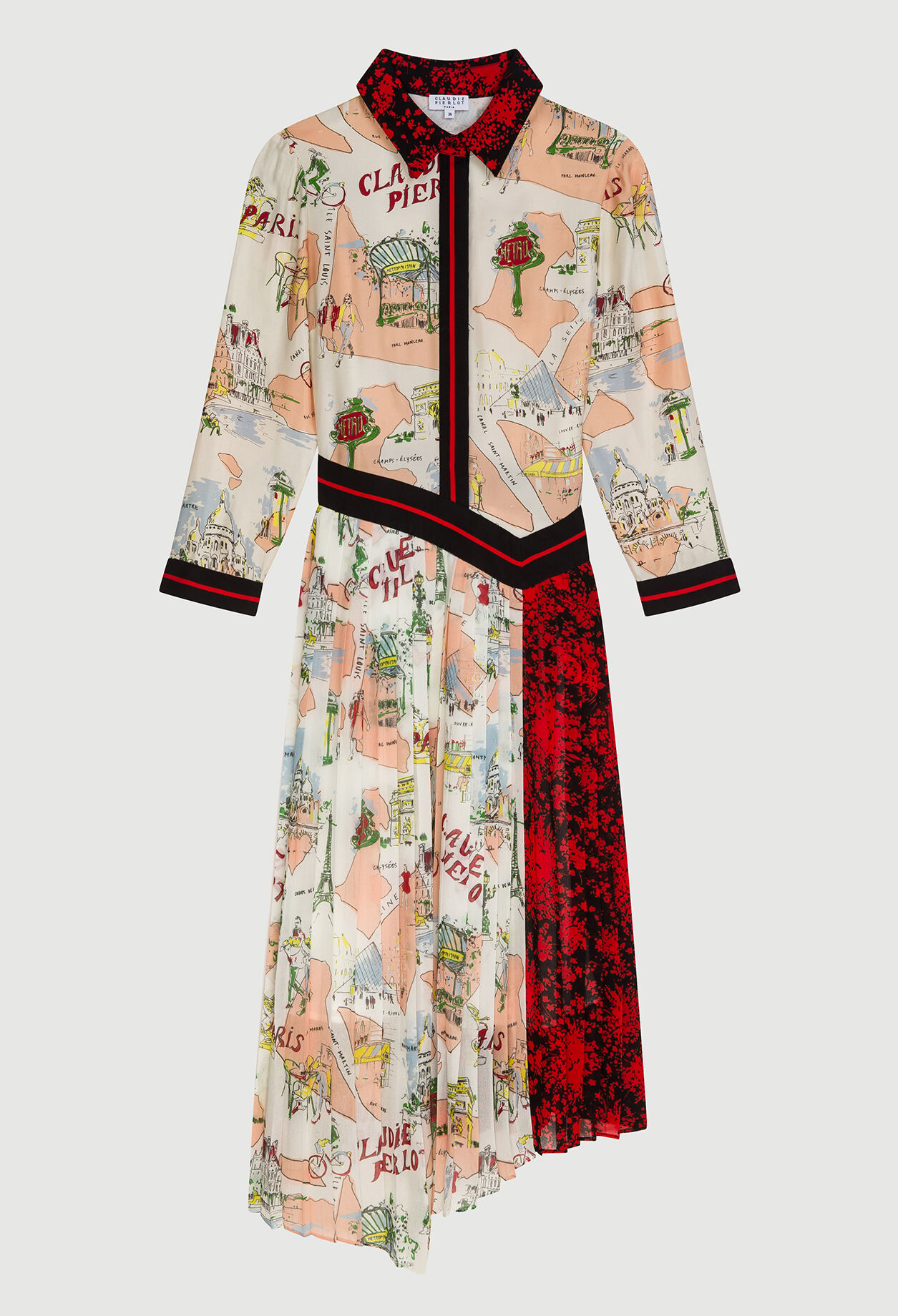 Vestido estampado semilargo