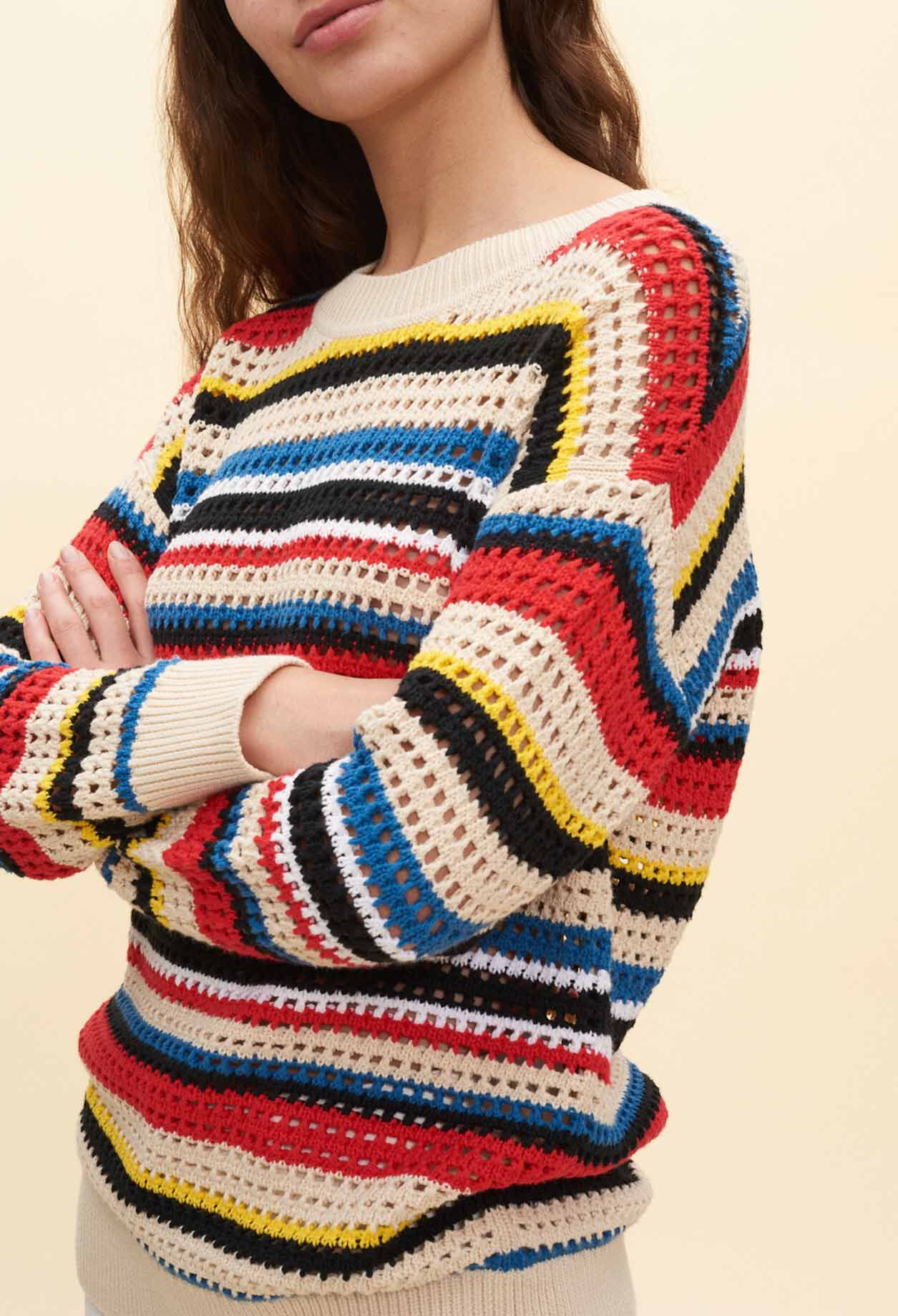 Jersey de rayas calado