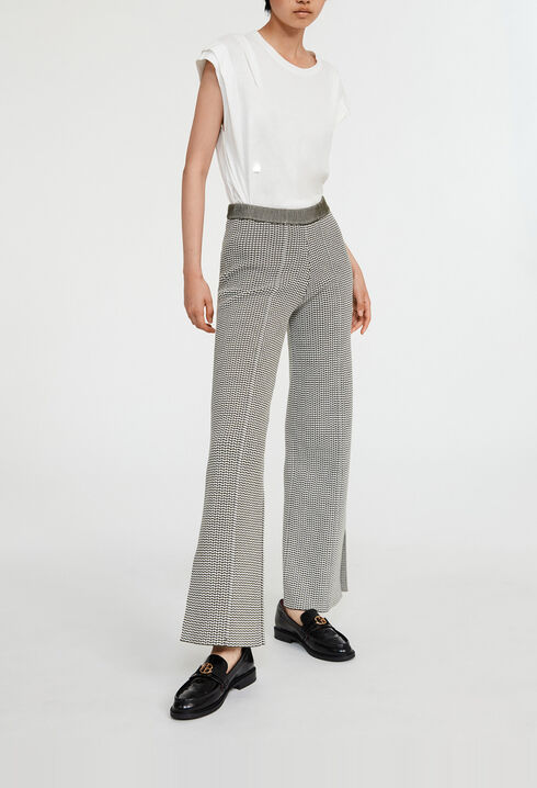 Pantalón de punto dos tonos con motivos