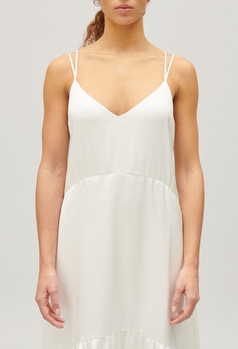 Vestido midi de raso