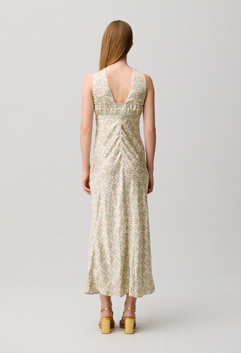Vestido satinado estampado