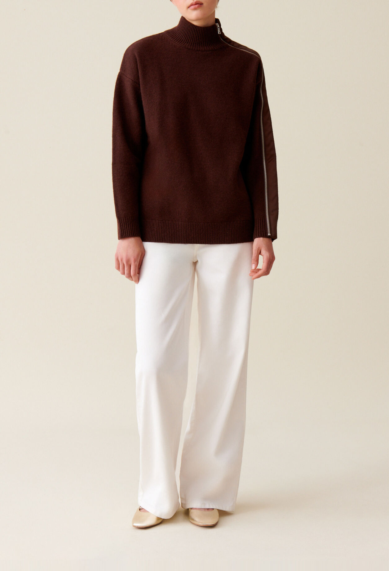 Jersey cuello alto cremallera