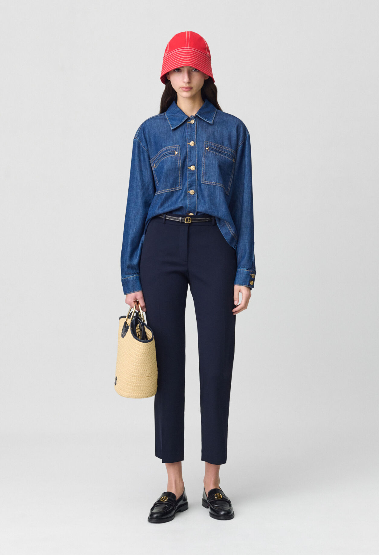Pantalones de traje liso