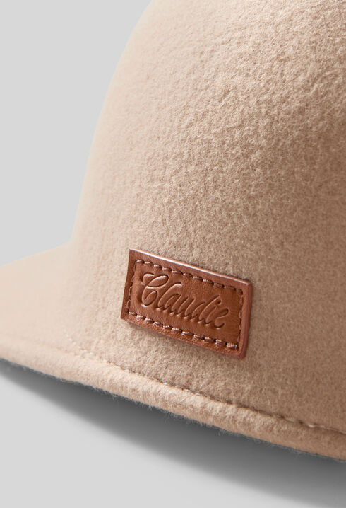 Gorra de fieltro de lana camel