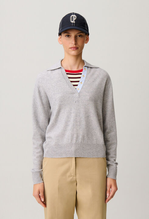 Jersey de lana con cuello de polo