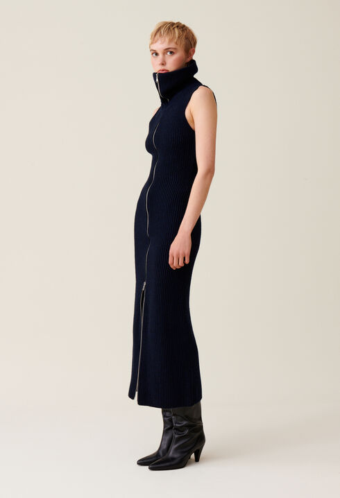 Vestido de punto con cremallera