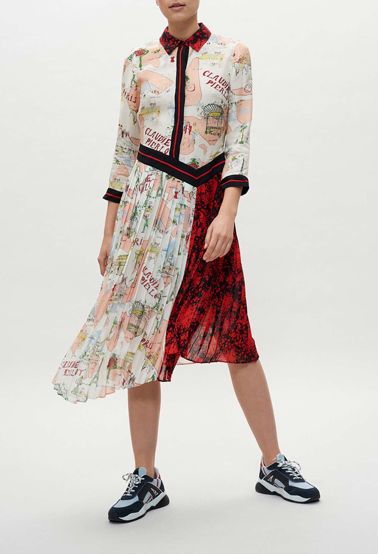 Vestido estampado semilargo