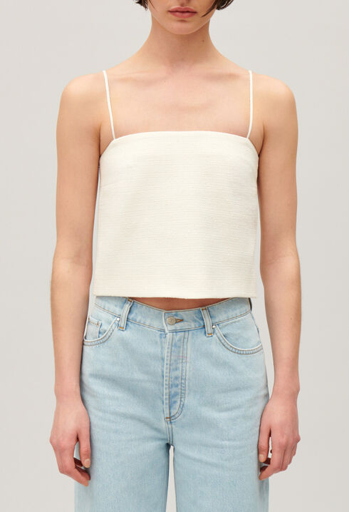 Top corto tweed