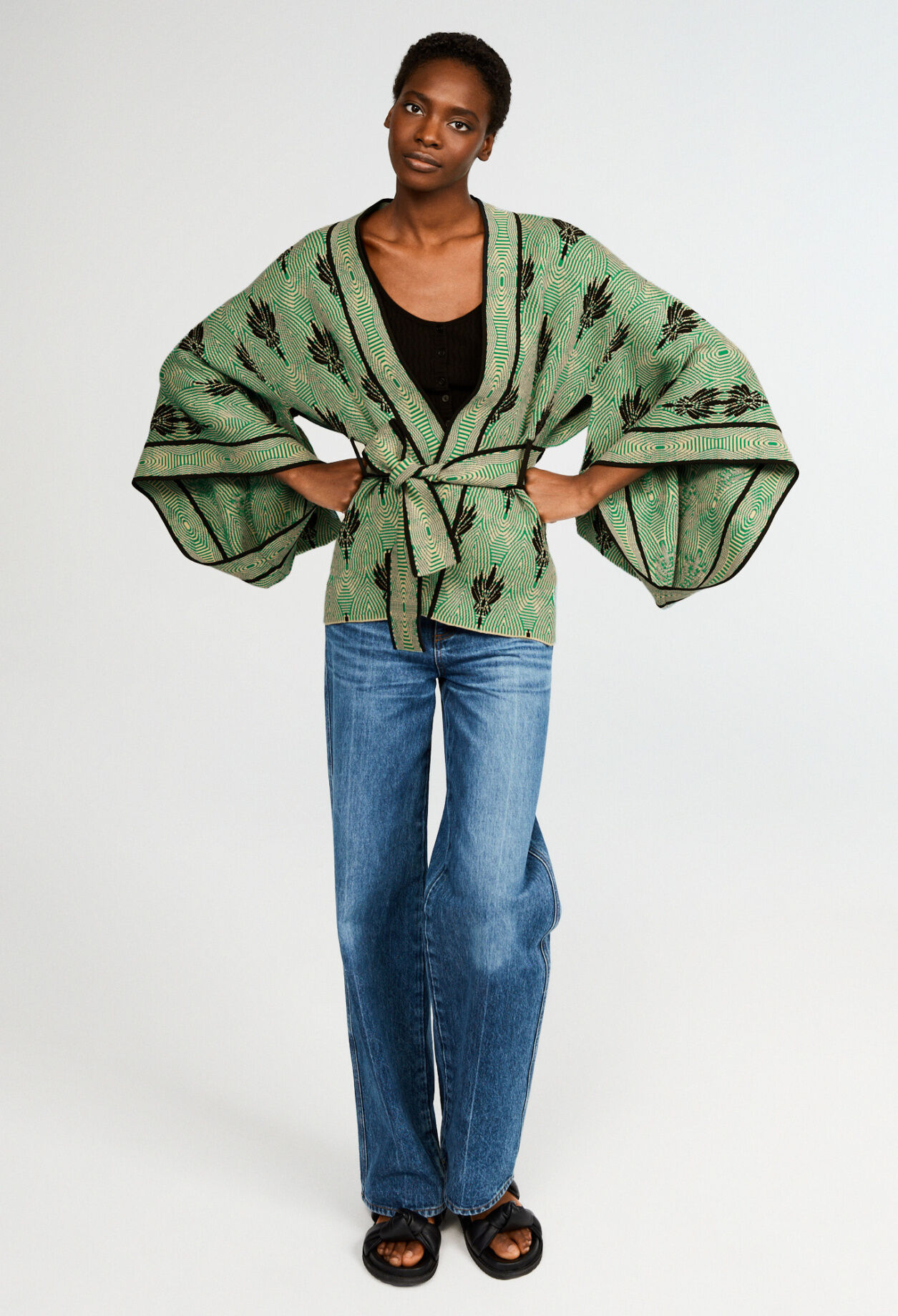Cárdigan estilo kimono