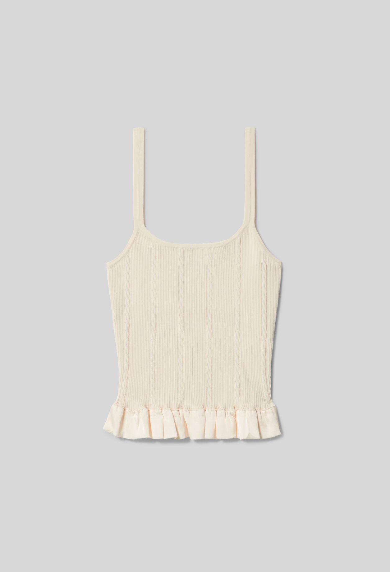 Top satinado con volantes