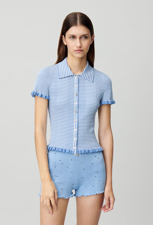 Polo de rayas abotonado