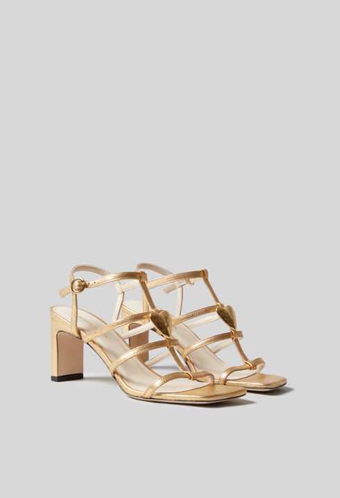 Sandalias de tacón de cuero