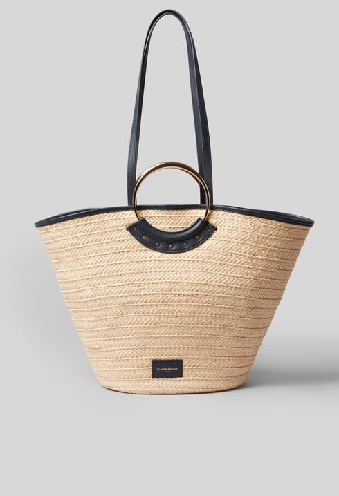 Bolso de rafia con asas trenzadas