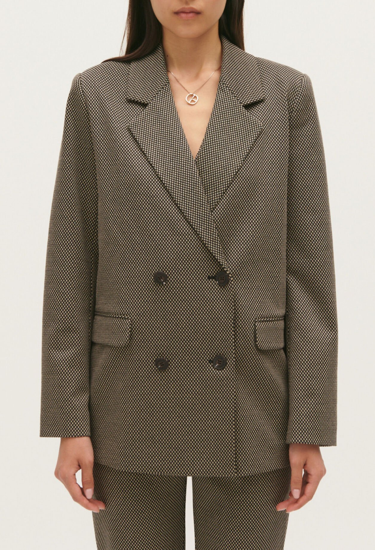 Chaqueta de traje de pata de gallo