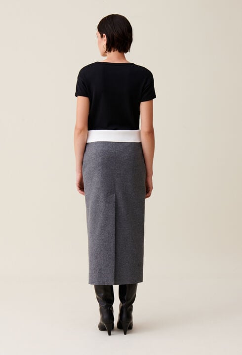 Falda recta gris