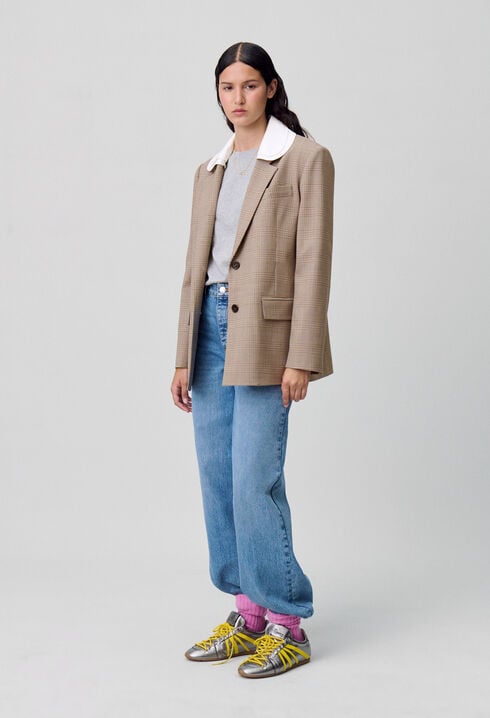 Chaqueta americana recta a cuadros