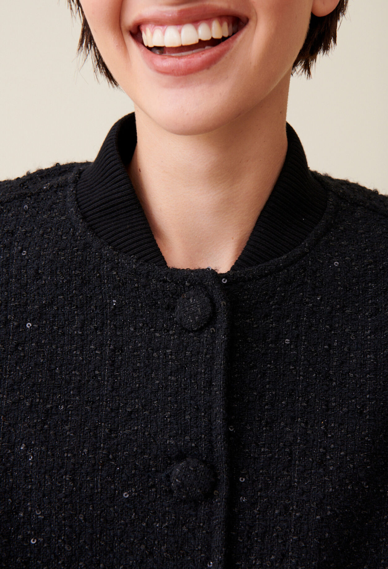 Bomber tweed negro