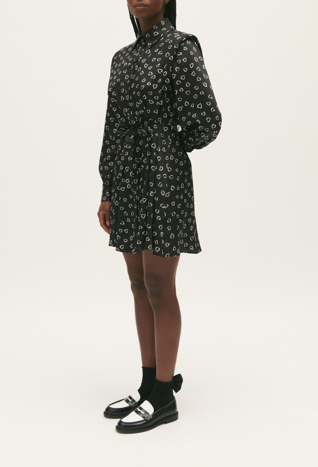 Vestido corto estampado de corazones