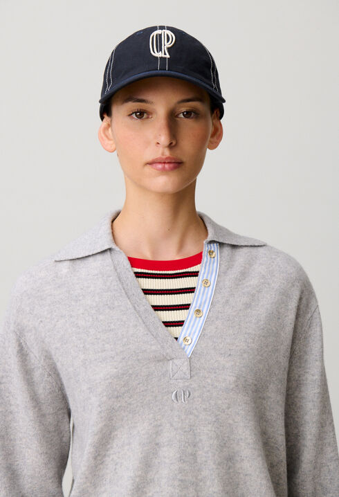 Jersey de lana con cuello de polo