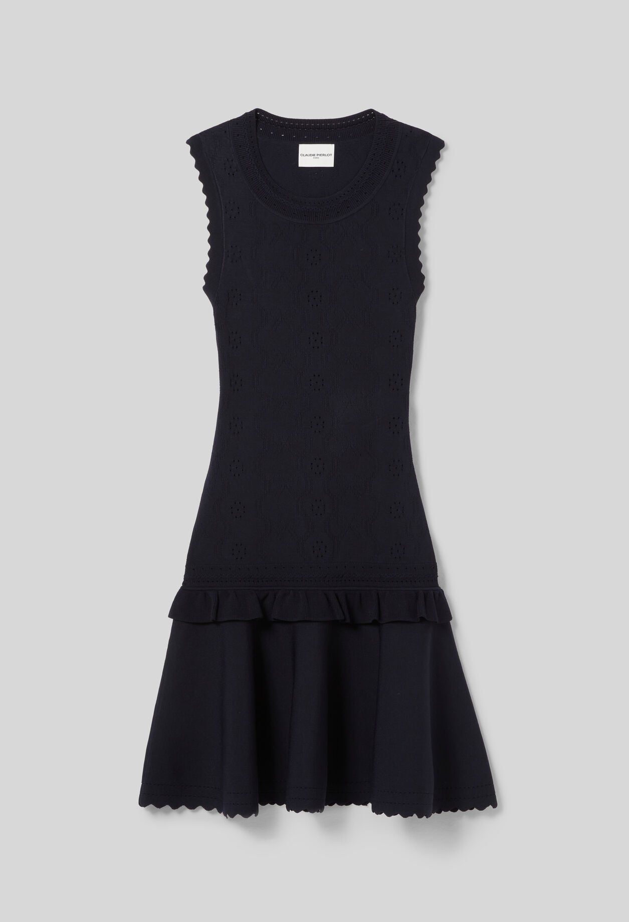 Vestido de punto con volante