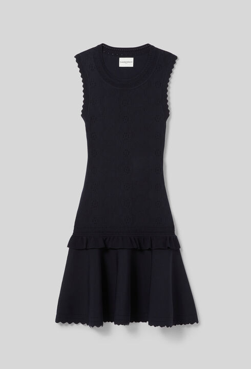 Vestido de punto con volante
