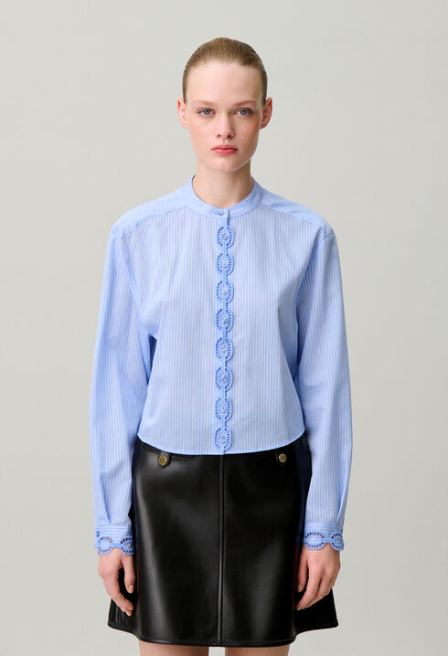 Camisa de popel&iacute;n a rayas