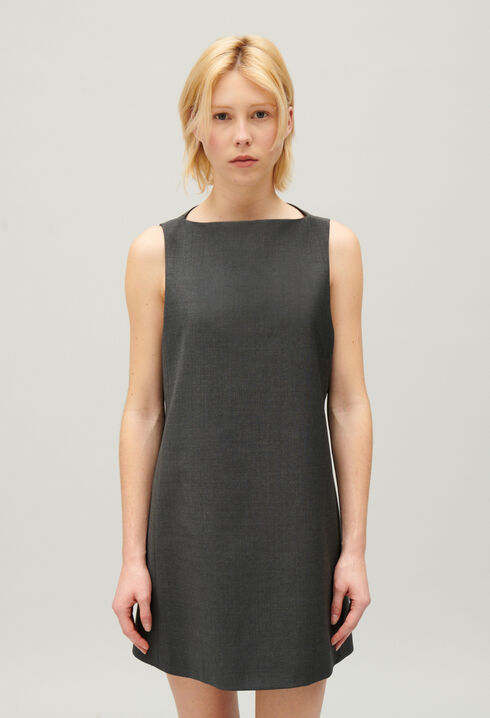 Vestido corto gris chiné