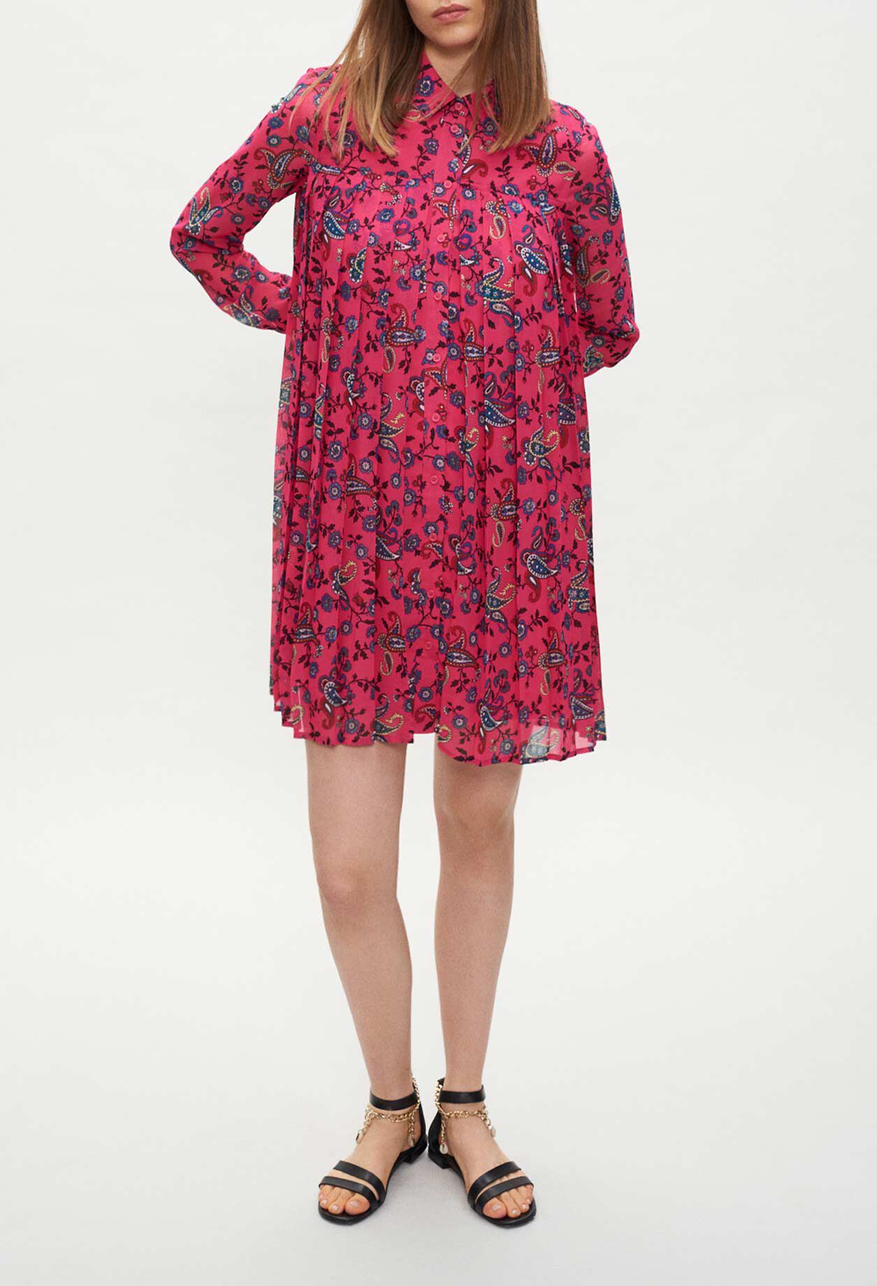 Vestido camisero estampado de cachemira