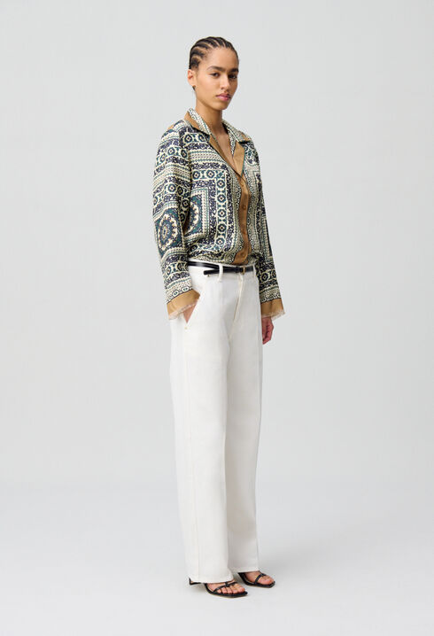 Camisa de seda estampada
