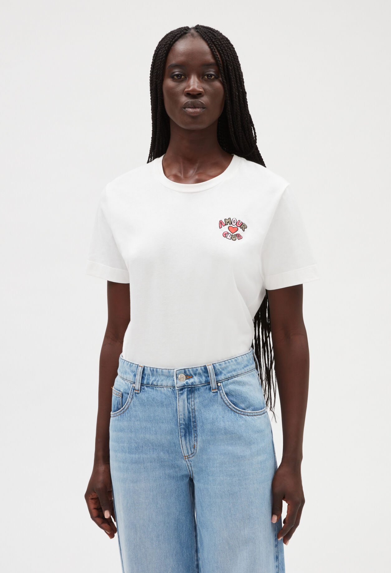 Camiseta manga corta club Amour blanco