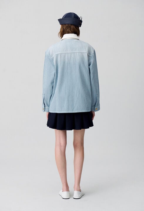 Chaqueta de gabardina vaquera a rayas