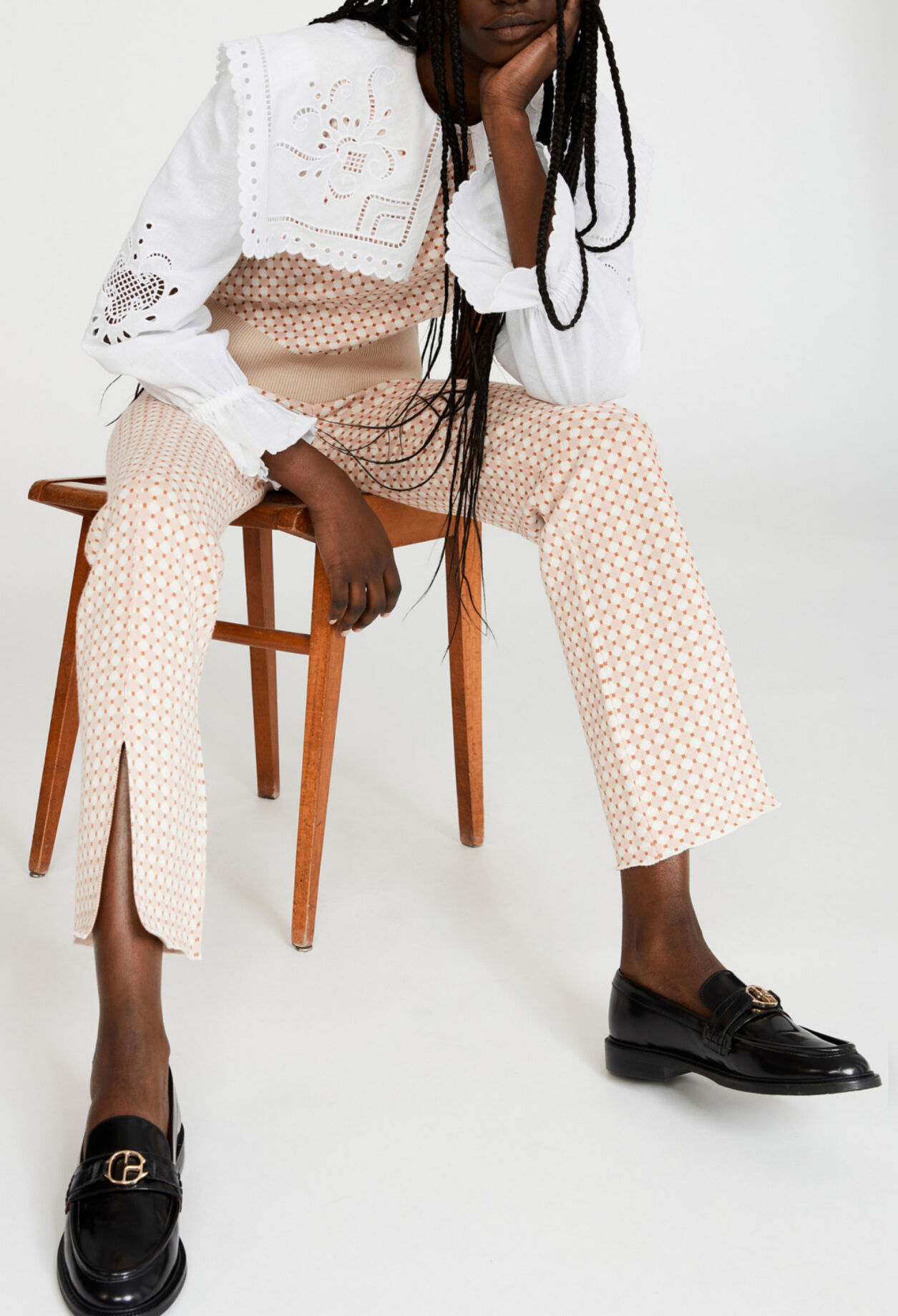 Pantalón de punto con motivos gráficos