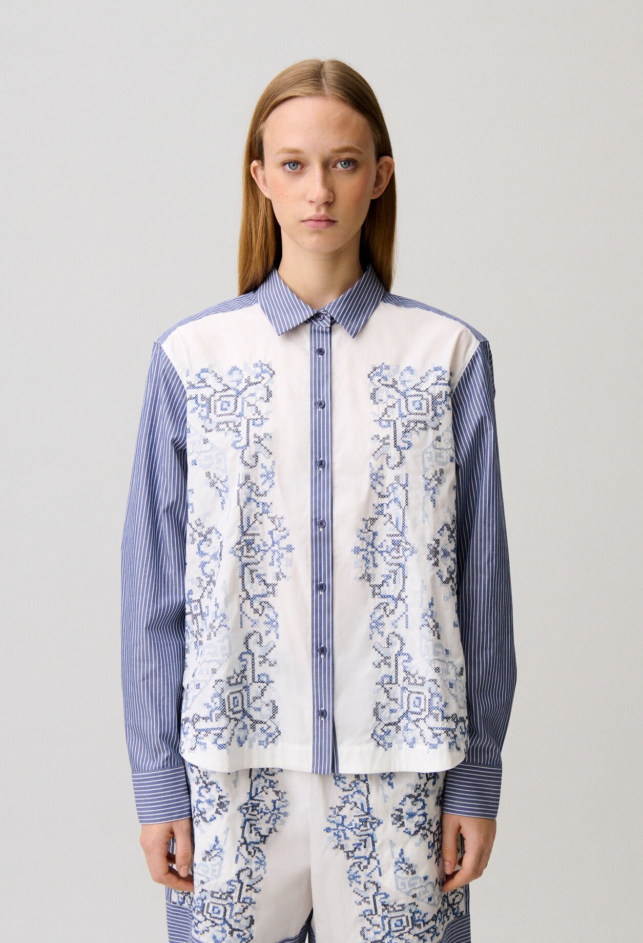 Camisa de algod&oacute;n a rayas