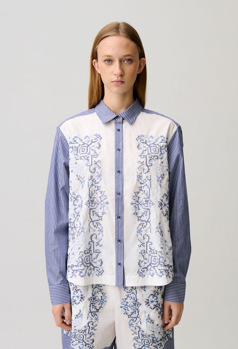 Camisa de algod&oacute;n a rayas