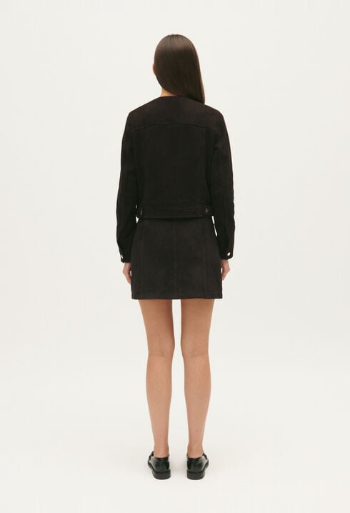 Chaqueta de piel color chocolate