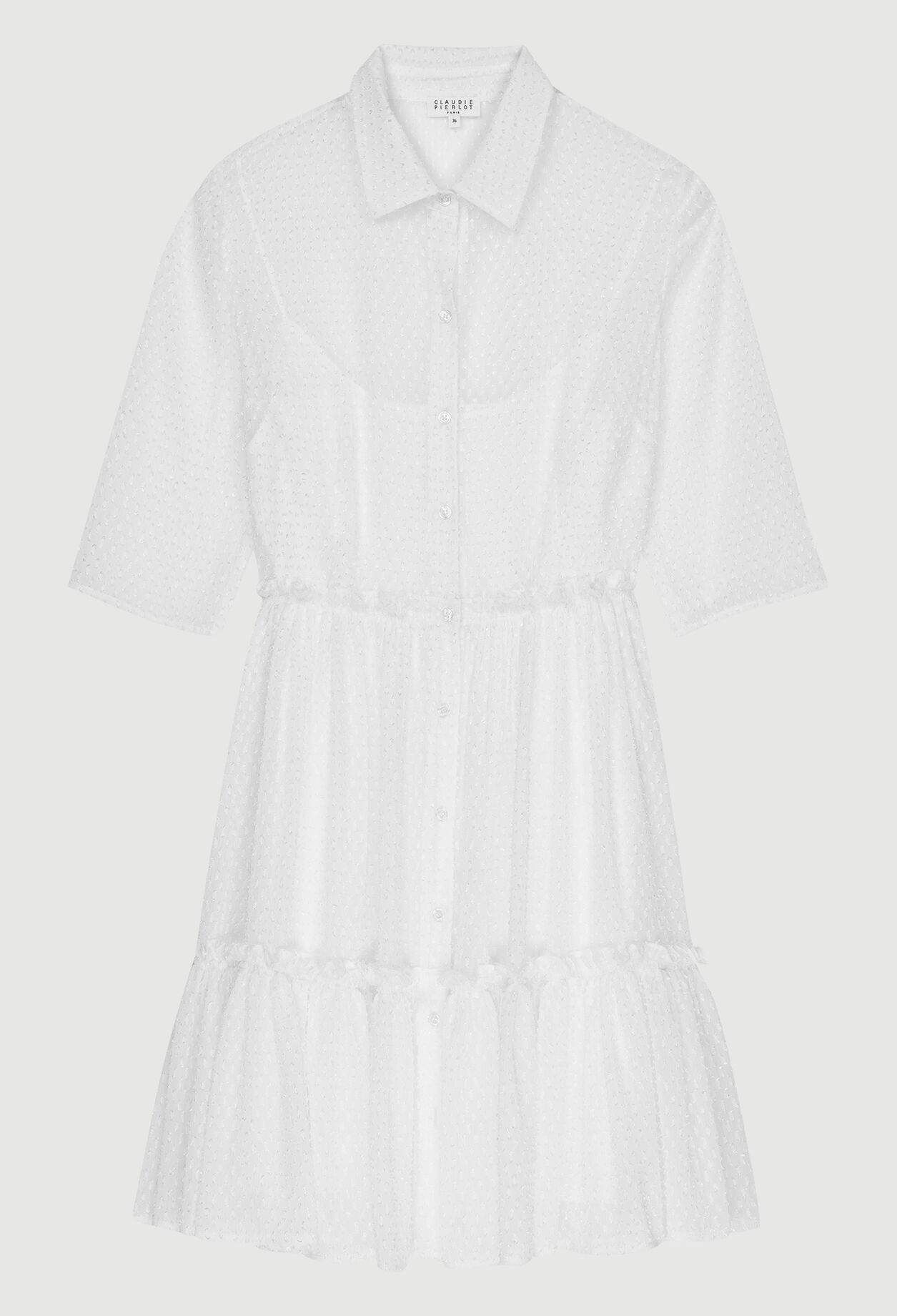 Vestido camisero blanco con lunares