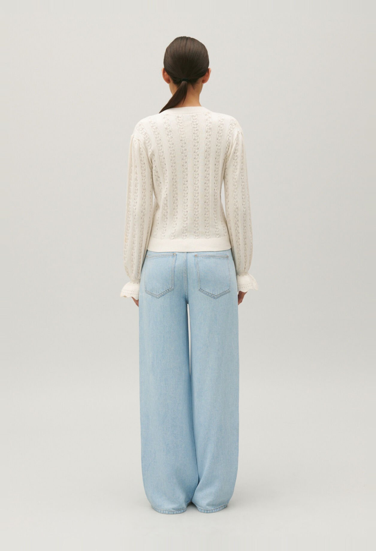 Cárdigan de punto crudo