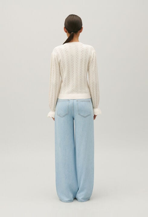 Cárdigan de punto crudo