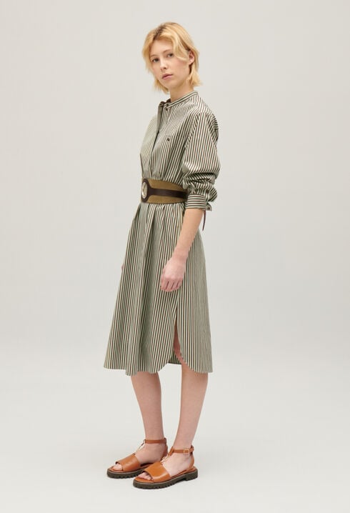 Vestido largo a rayas verdes