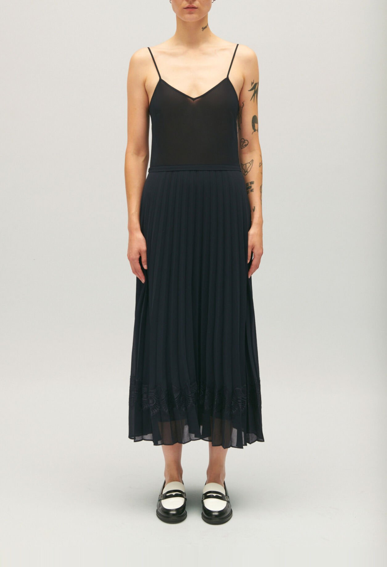 Vestido Teli azul marino efecto óptico