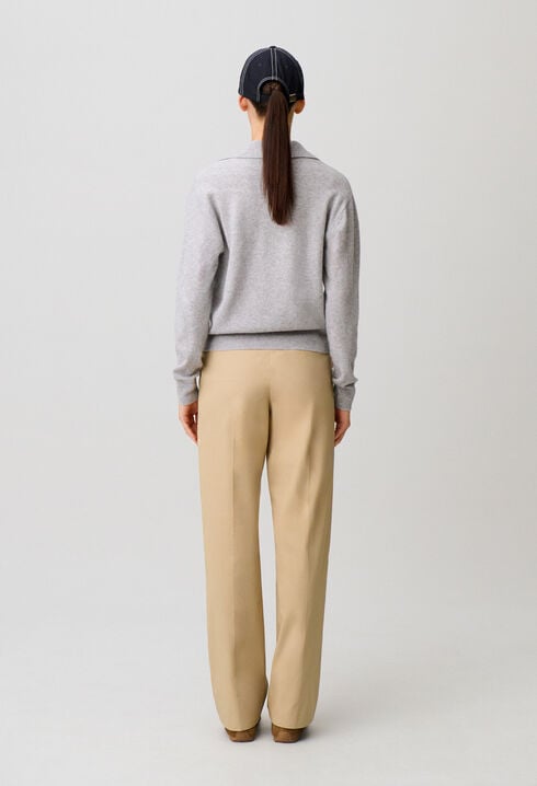 Jersey de lana con cuello de polo