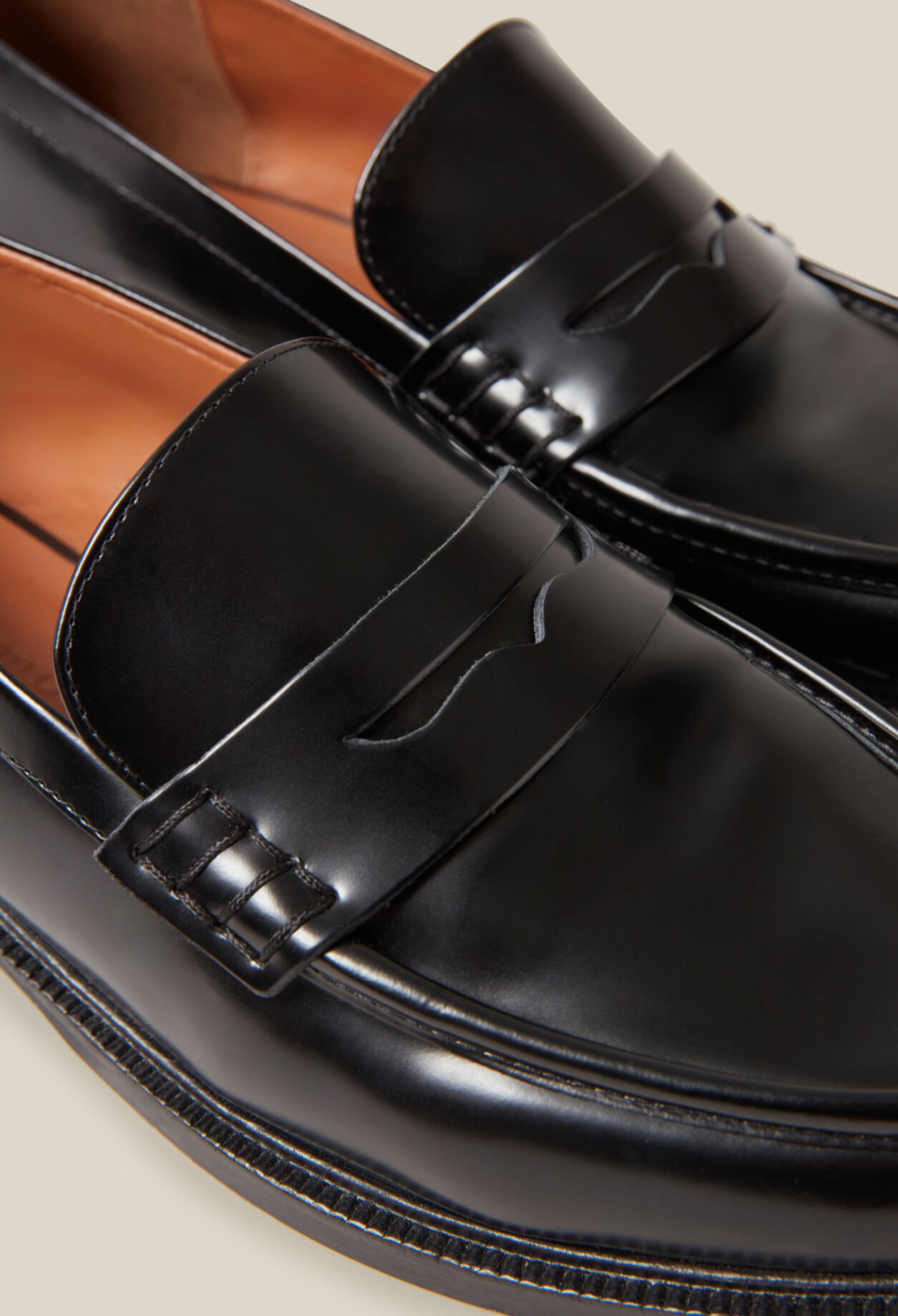 Mocasines de cuero negro