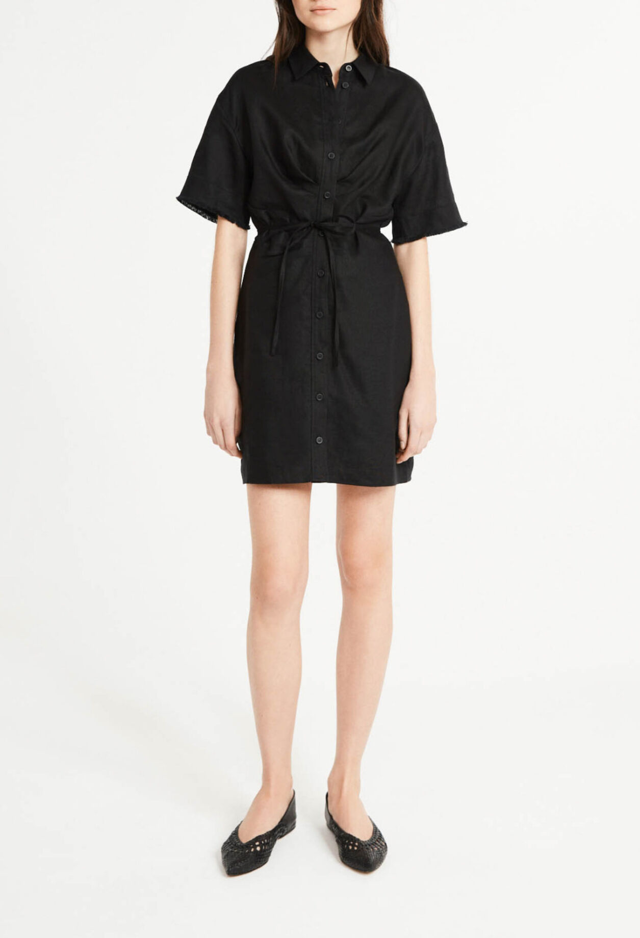 Vestido corto de lino
